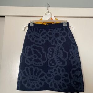 Uniqlo x Marimekko Blue Wool Mini Skirt